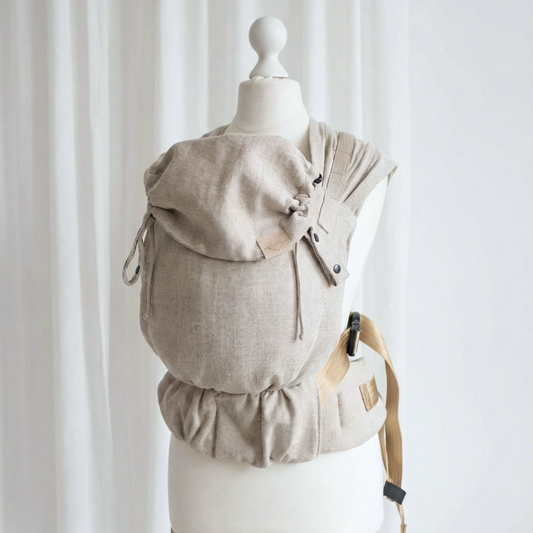 Click.it Babytrage Babysize und Toddler – ergonomische FullBuckle Trage für Neugeborene und das komplette erste Lebensjahr - beige