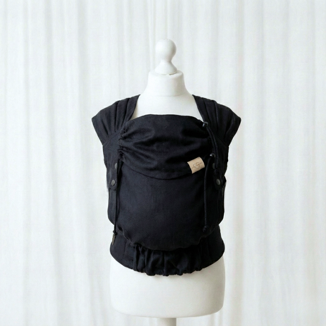 SimpleeBaby Click.it FullBuckle Babytrage ab Geburt – ergonomische Babytrage für Neugeborene und Kleinkinder, bequem für Eltern und Kind - schwarz