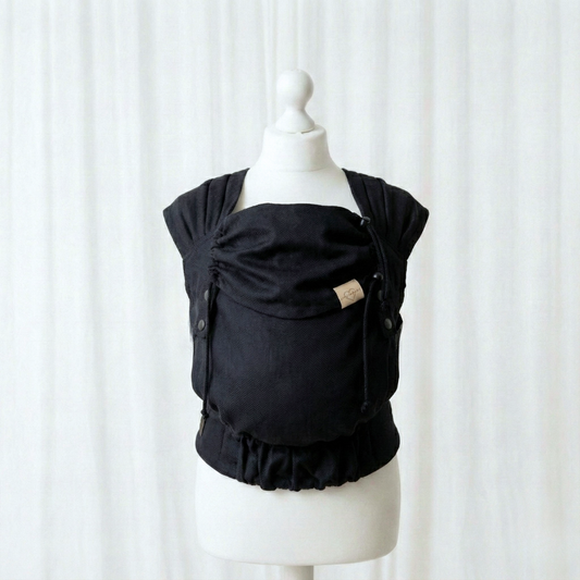 SimpleeBaby Click.it FullBuckle Babytrage ab Geburt – ergonomische Babytrage für Neugeborene und Kleinkinder, bequem für Eltern und Kind - schwarz