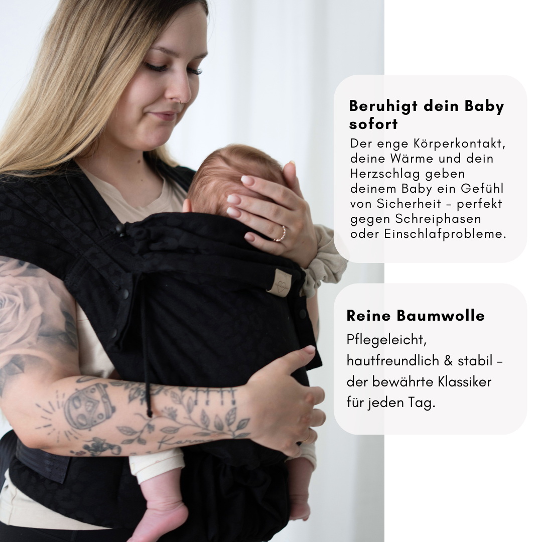 Babytrage Neugeborene – Nähe, Wärme und Herzschlag beruhigen Babys zuverlässig und helfen beim Einschlafen