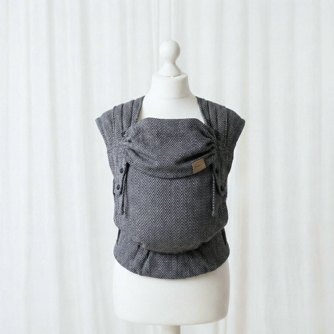 Click.it Babytrage ab Geburt von SimpleeBaby – ergonomische FullBuckle Trage für Neugeborene und das komplette erste Lebensjahr - grau