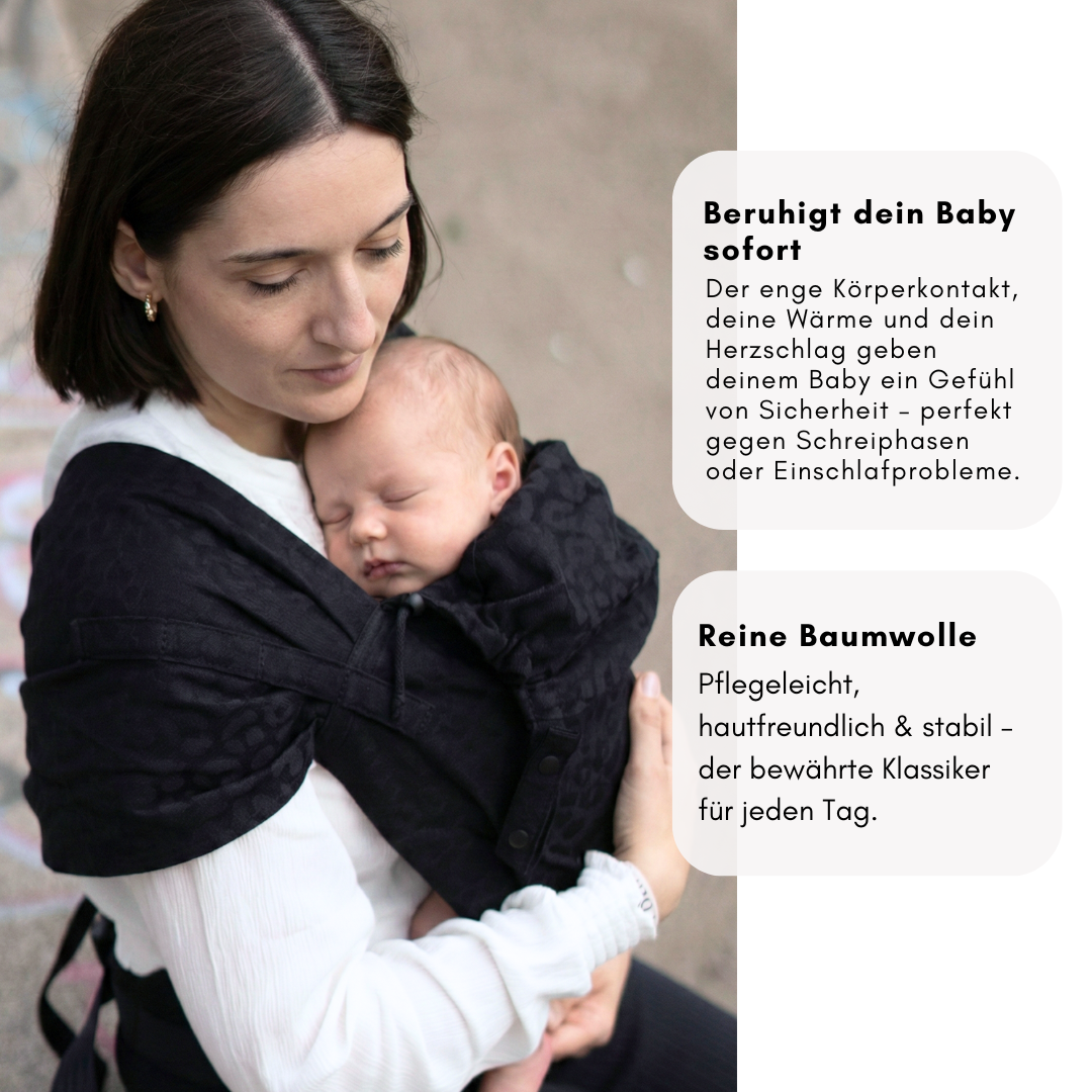 Babytrage Neugeborene – Nähe, Wärme und Herzschlag beruhigen Babys zuverlässig und helfen beim Einschlafen