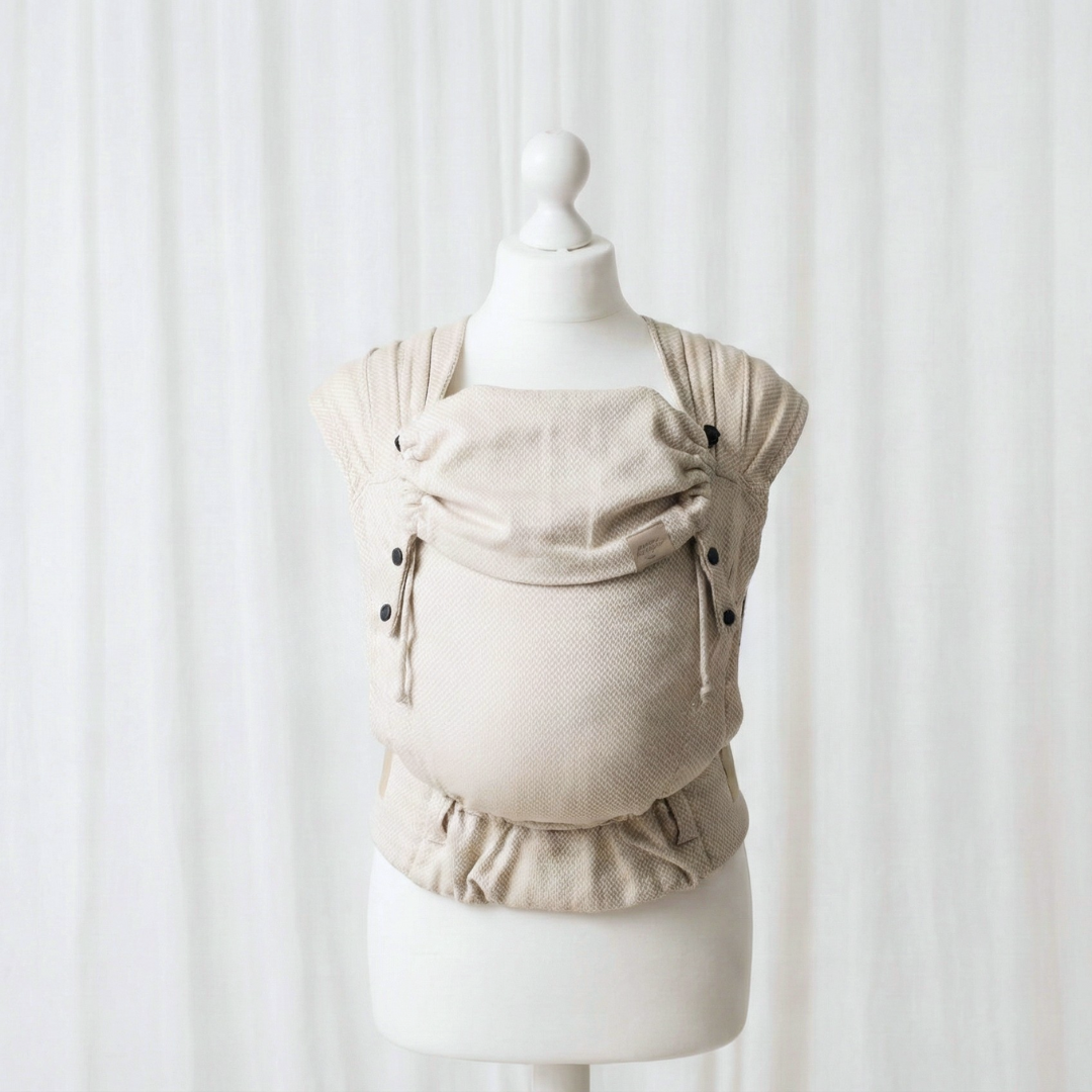 Click.it Babytrage ab Geburt – ergonomische FullBuckle Trage für Neugeborene und das komplette erste Lebensjahr - beige