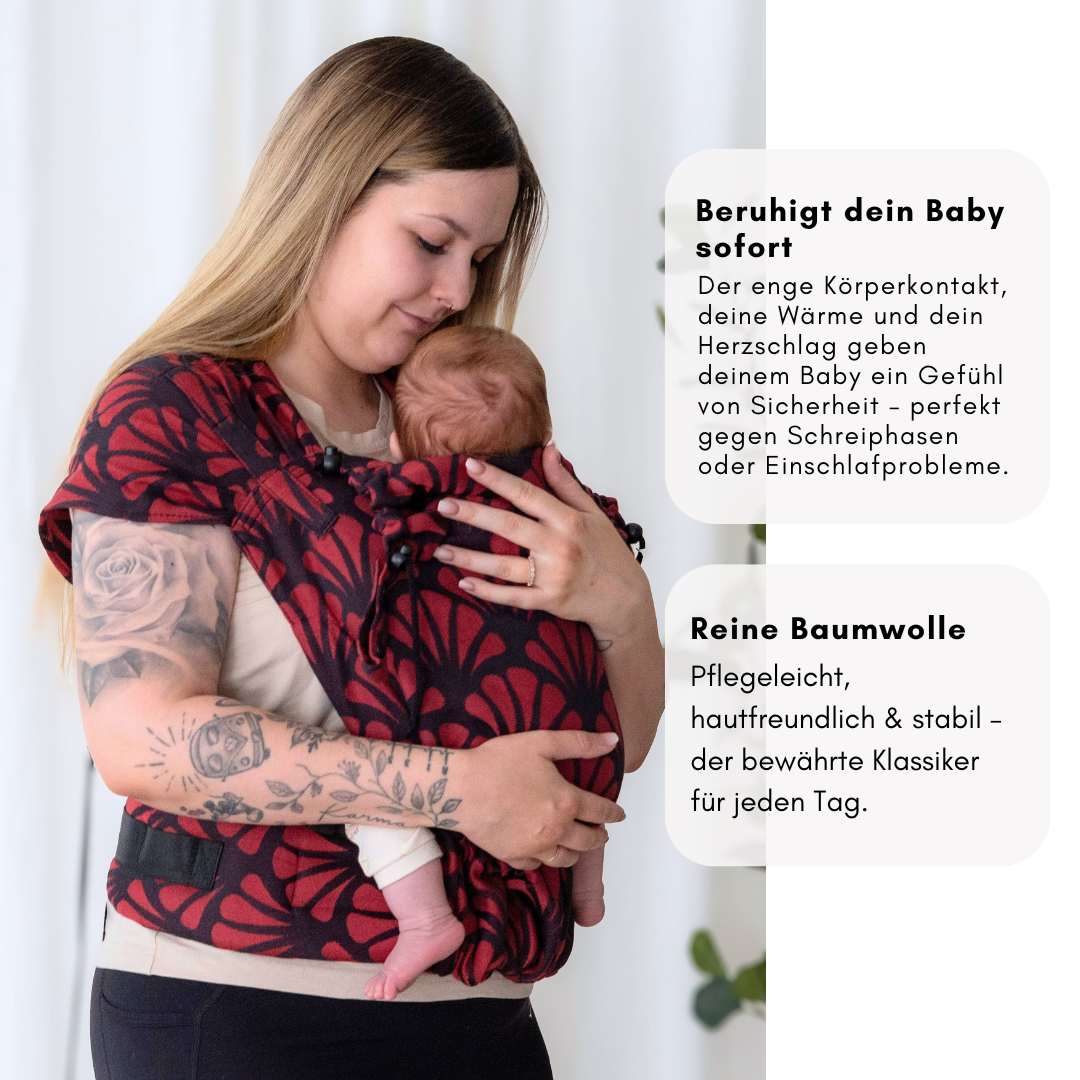 Babytrage Neugeborene – Nähe, Wärme und Herzschlag beruhigen Babys zuverlässig und helfen beim Einschlafen