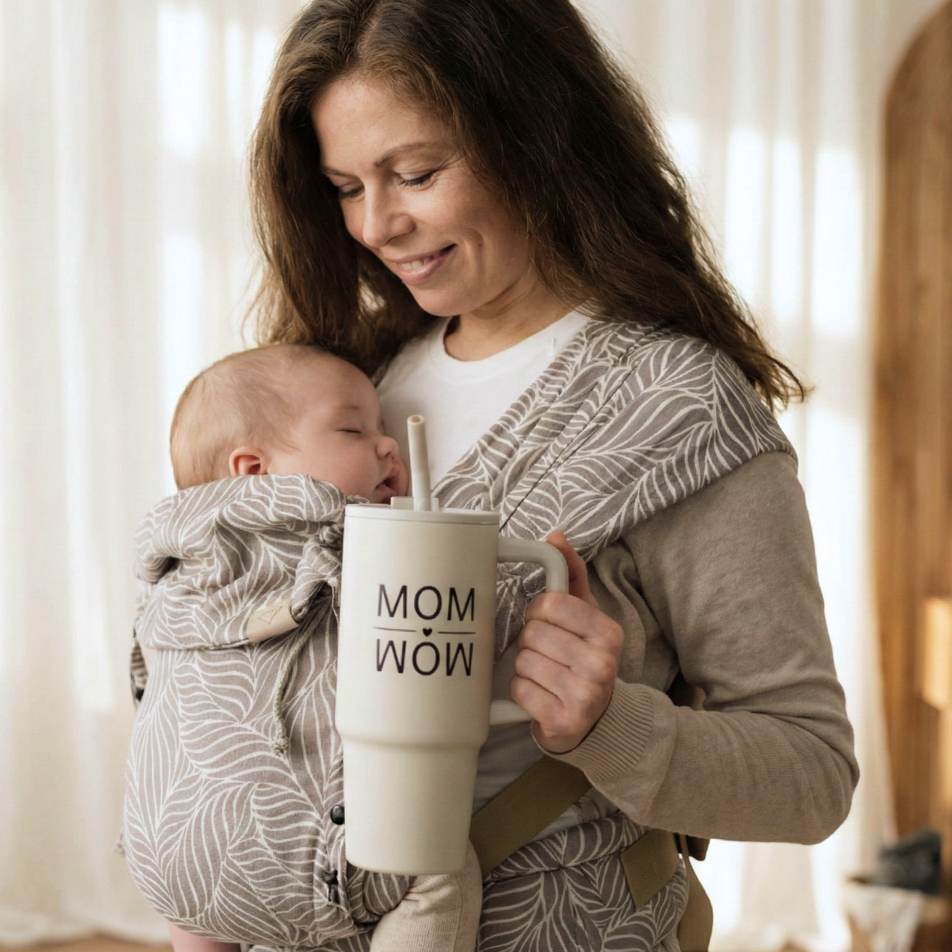 MOM/WOW Thermo-Trinkbecher 900 ml – hält Getränke warm oder kalt, ideal für unterwegs