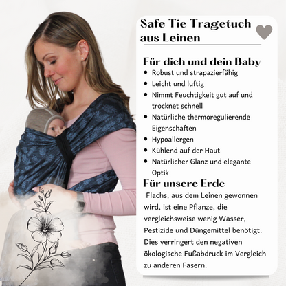 Safe.Tie Classic Tragetuch aus Leinen - Aurora -