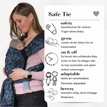 Safe.Tie Classic Tragetuch aus Tencel - Felina -