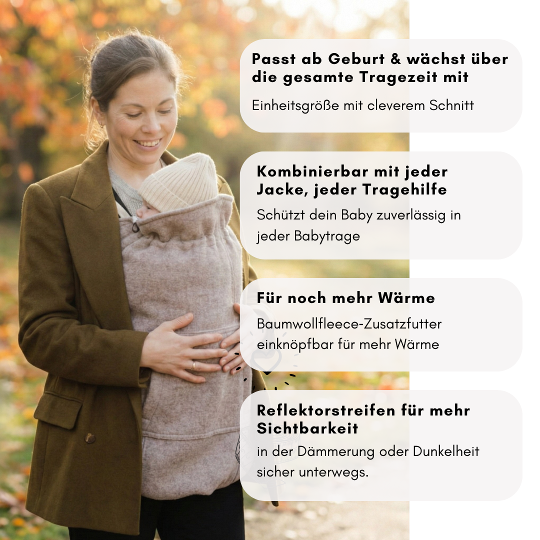 Tragecover für jede Babytragen aus Wollwalk für jedes Wetter 