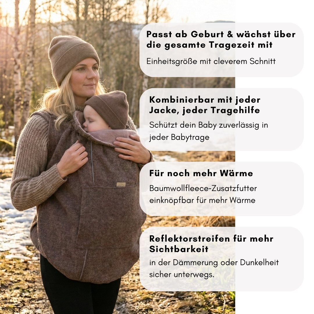 Tragecover für jede Babytragen aus Wollwalk für jedes Wetter 