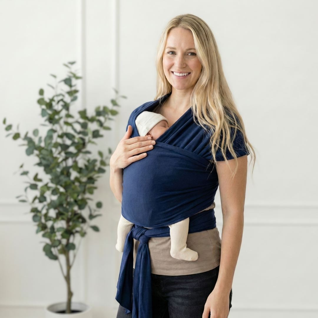 weiches, blaues Tragetuch, Babytuch 